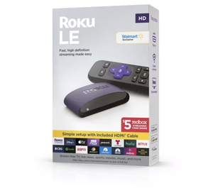 Roku LE - Reproductor multimedia de transmisión HD con cable HDMI de alta velocidad y solo dispositivo remoto simple